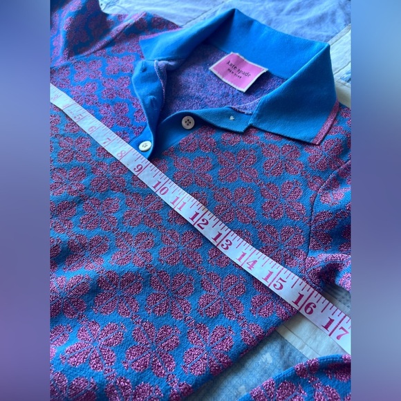 Kate Spade Women’s Blue and Pink Floral Preppy Collared Button Patterned Top - Picture 7 of 12